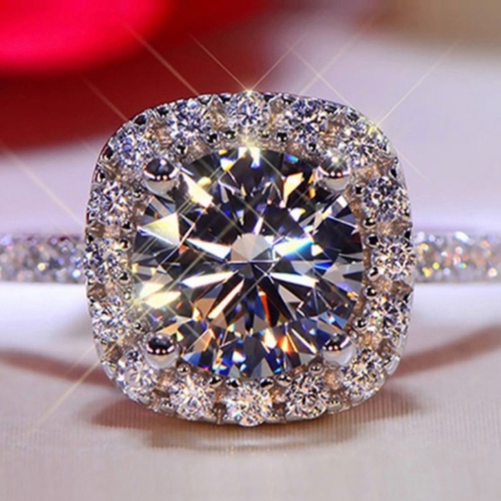New Mojssanite Diamond 14k White Gold 1 CT Round Cut Ring - Picture 8 of 16
